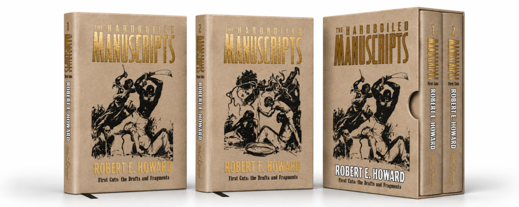 The Hardboiled Manuscripts deluxe two-volume hardcover set with slipcase — digital mockup